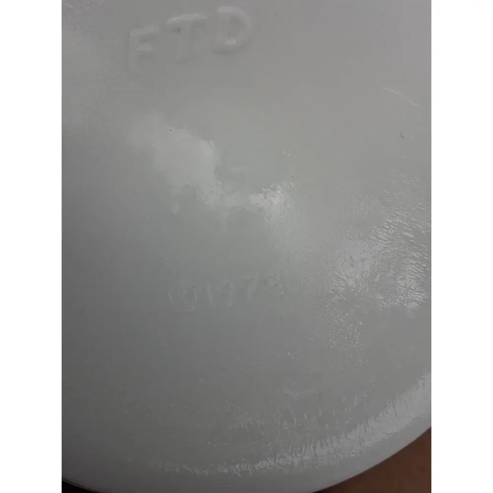 Vintage 1978 FTD White Milk Glass Oak Leaf Pattern Pedestal Compote Bowl
